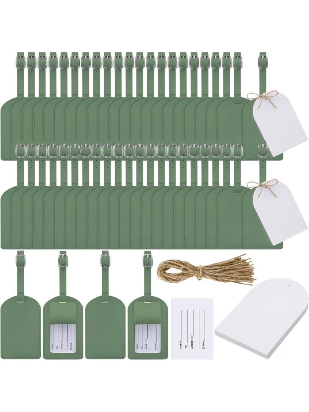 48 Leather Luggage Tags Set - Perfect Wedding Favors & Travel Accessories